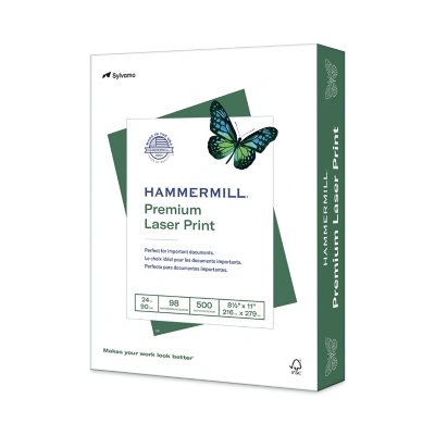 Hammermill - ورق طباعة ليزر، 24 رطل، 98 درجة سطوع، 8.5 × 11 بوصة - رزمة واحدة