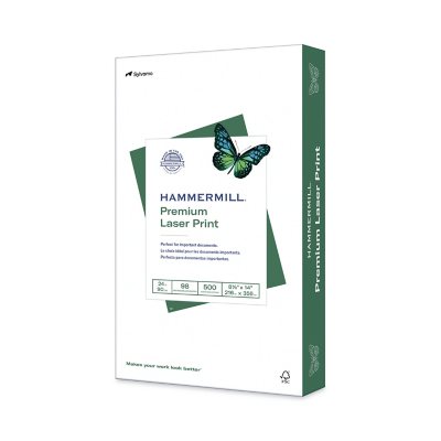 Hammermill - ورق طباعة ليزر، 24 رطلاً، 98 سطوعًا، 8.5 × 14 بوصة - رزمة واحدة