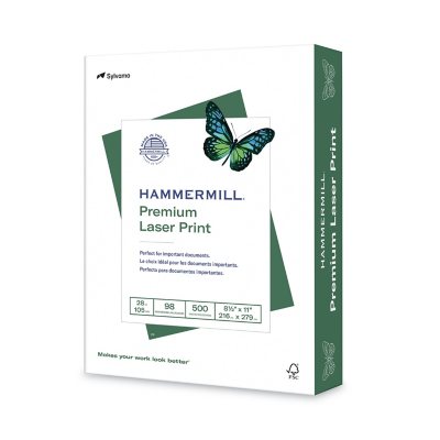 Hammermill - ورق طباعة ليزر، 28 رطل، سطوع 98، 8.5 × 11 بوصة - رزمة واحدة