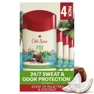 Old Spice Fiji Antiperspirant Deodorant, Palm Tree + Coconut, 2.6 oz., 4 pk.