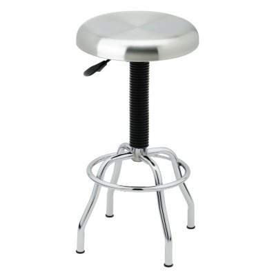 Seville ClassicsÂ® Arbeitshocker mit pneumatischer Höhenverstellung, Edelstahlsitz, 48,3 cm B x 64,8 cm bis 75,6 cm H