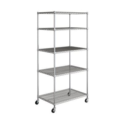 Seville Classics UltraDurable 5-Tier NSF Steel Shelving, 36" W x 24" D x 76" H