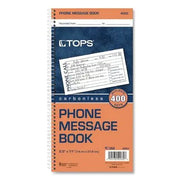 TOPS - Spiralbound Message Book, 2-3/4 x 5, Two-Part Carbonless, 400 per Book