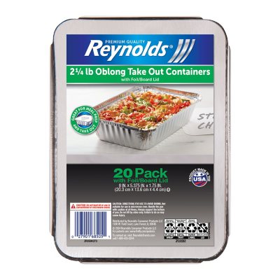 Reynolds Oblong Foil Take Out Containers with Lids, 20 ct.