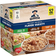 Quaker Instant Oatmeal, Variety Pack, 1.51 oz., 52 pk.