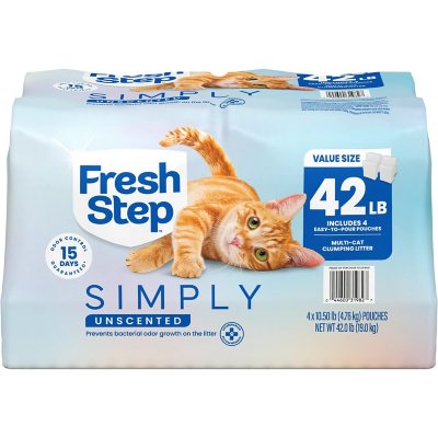 Fresh Step، رمل قطط متكتل وبدون رائحة، 42 رطل.