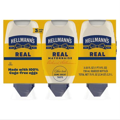 Hellmann's Real Mayonnaise, 25 oz., 3 pk.