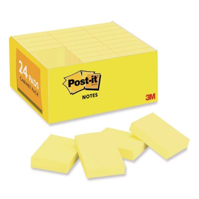Post-it Notes - Original Pads in Canary Yellow, 1-1/2 x 2, 90/Pad - 24 Pads/Pack