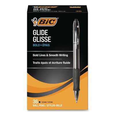 قلم حبر جاف قابل للسحب BIC Velocity، 1.6 مم، أسود، 36 قطعة.