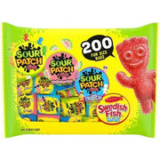 SOUR PATCH KIDS and SWEDISH FISH Candy, Fun Size, 200 pk.