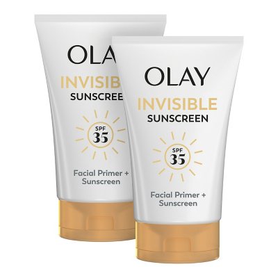 Olay Invisible Sunscreen, LSF 35 + Primer, 50 ml, Doppelpack