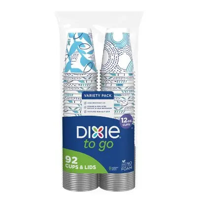 DixieÂ® To Go 12 oz. Paper Cup with Leak-Resistant Lid, 92 ct.