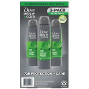 Dove Men+Care Extra Fresh Dry Spray Antiperspirant, 3.8 oz., 3 pk.
