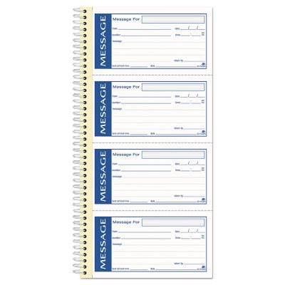 Adams(R) Write 'n Stick Phone Message Book, Two-Part Carbonless