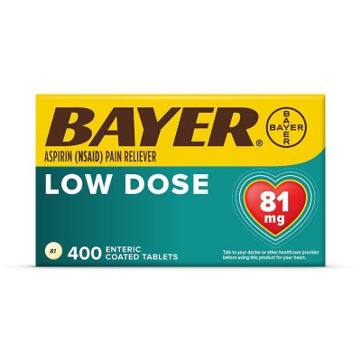 Bayer Low Dose Aspirin Pain Reliever Tablets, 81 mg., 400 ct.