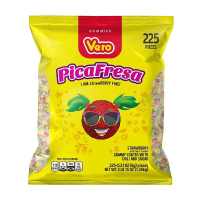 PicaFresa, Strawberry Gummy Coated With Chili and Sugar, 225 pcs.