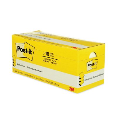 Post-it Pop-up Notes - Refill Cabinet Pack, 3 x 3, 90/Pad - 18 Pads/Pack