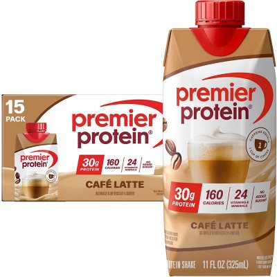 Premier Protein 30g High Protein Shake, Cafe Latte 11 fl. oz., 15 pk.