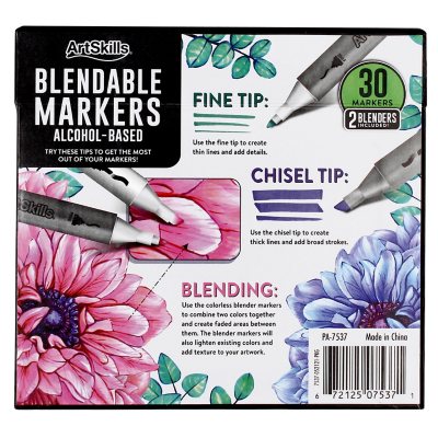 ArtSkills Dual-Tip Blendable Alcohol Marker Set, 30-Count