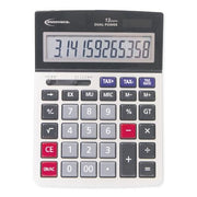 Innovera - 15975 Large Digit Commercial Calculator, 12 Digit LCD, Dual Power - Silver