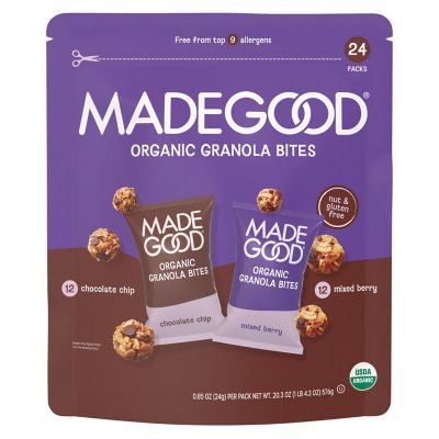 MadeGood حبوب غرانولا صغيرة بالتوت المشكل ورقائق الشوكولاتة، 24 عبوة.