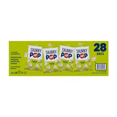 SkinnyPop Original Popcorn Snack Bags, 0.65 oz., 28 pk.