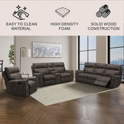 Denver Fabric 3-Piece Reclining Sofa Set, Assorted Colors