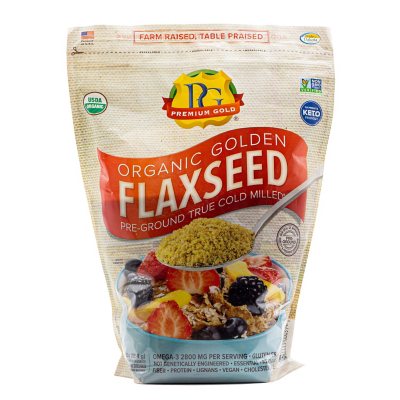 Premium Gold Organic Golden Flaxseed, 4 lbs.