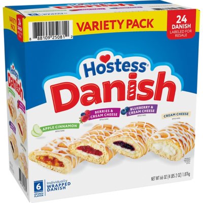 Hostess Variety Pack Danish، 2.75 أونصة، 24 عبوة.