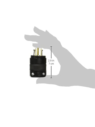Leviton 15 Amp 125 Volt, Straight Blade Rubber Plug, NEMA 5-15, 515PR Black
