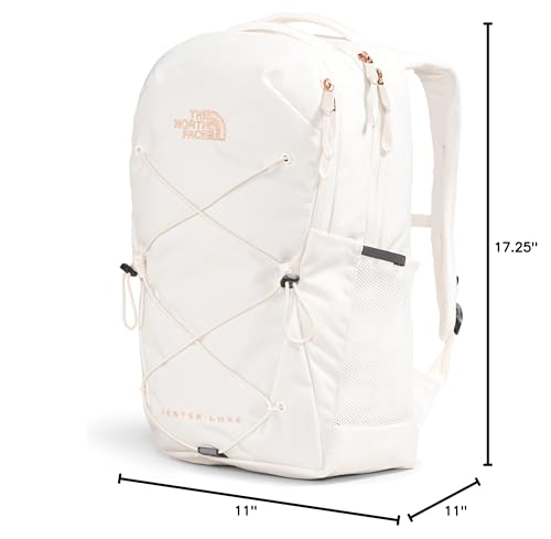 THE NORTH FACE Women's Jester Luxe Everyday Laptop Backpack, Gardenia White/Burnt Coral Metallic, One Size