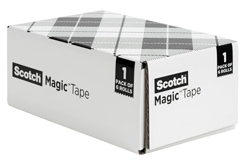 Scotch Magic Tape, Invisible Transparent Tape, 6 Tape Rolls with Dispensers, 3/4 in x 650 in