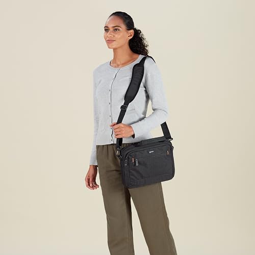 Amazon Basics Laptop Carrying Case with Shoulder Strap and Handle, Large Capacity, 15.6 in, Black