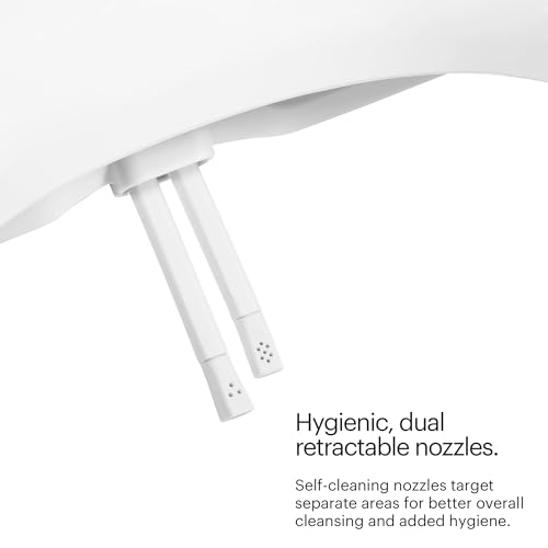 Brondell Bidet Toilet Seat Non-Electric Swash Ecoseat, Fits Elongated Toilets, White - Dual Nozzle System, Ambient Water Temperature - Bidet with Easy Installation