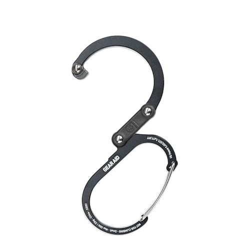 GEAR AID HEROCLIP Carabiner Clip and Hook (Small) for Purse, Stroller, and Backpack, Stealth Black