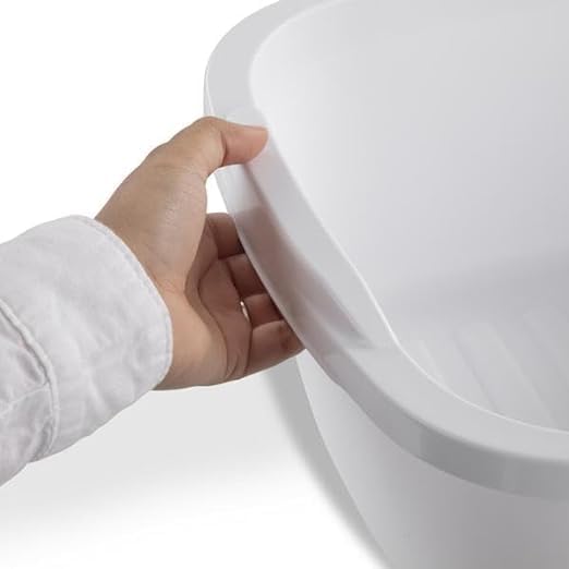Tribello Plastic Wash Tub Dishpan Basin and Foot Bath for Soaking Feet, Laundry Hand Wash Bucket, Dish Pans for Washing and Storage Cleaning Supplies - 12 Quarts - Heavy Duty - Made in USA (White)