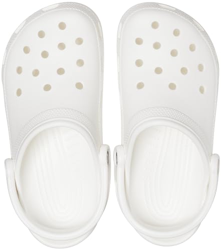 Crocs Unisex-Adult Classic Clogs, White, 9 Men/11 Women