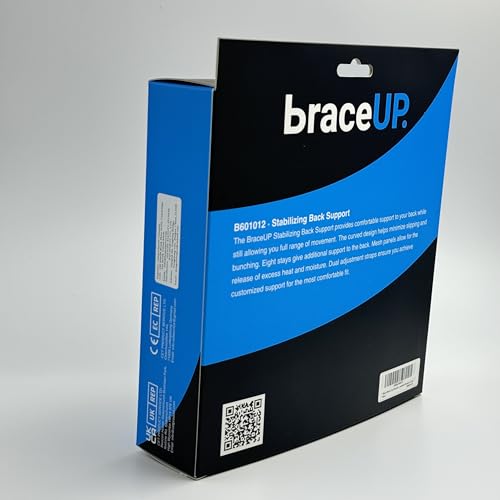 BraceUP Back Brace for Men and Women Lower Back - Breathable Waist Lumbar Support Belt for Sciatica, Herniated Disc, Scoliosis Back Pain Relief, Heavy lifting, with Dual Adjustable Straps (L/XL)