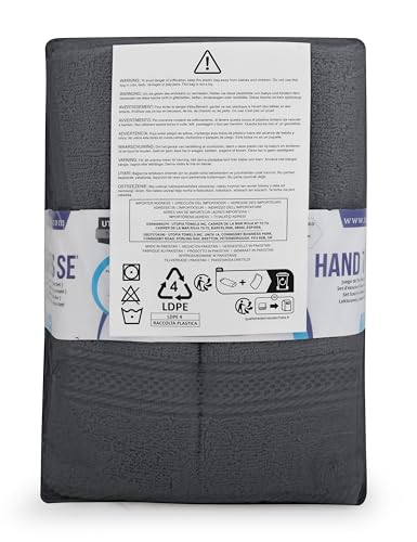 Utopia Towels 6 Pack Premium Hand Towels Set, 16 by 28 inches, 100% Ring Spun Cotton, Ultra Soft and Highly Absorbent 600GSM Towels for Bathroom, Gym, Shower, Hotel, and Spa, Grey