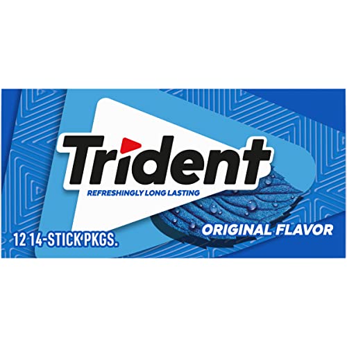 Trident Original Flavor Sugar-Free Chewing Gum, 12 Packs of 14 Pieces (168 Total Pieces)
