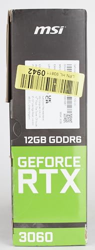 MSI Gaming GeForce RTX 3060 12GB 15 Gbps GDRR6 192-Bit HDMI/DP PCIe 4 Torx Twin Fan Ampere OC Graphics Card