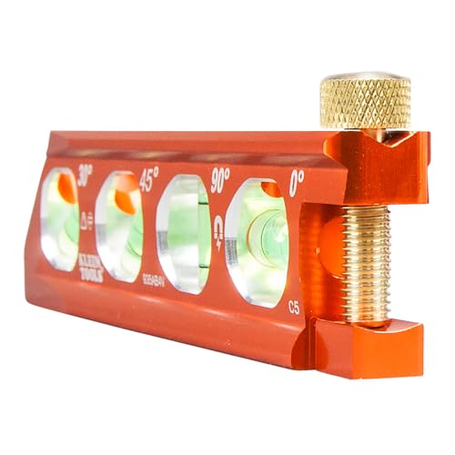Klein Tools 935AB4V Level, 6-Inch Magnetic Torpedo and Conduit Level with 0/30/45/90 Degree Vials, V-Groove and Magnet Track, High Visibility Orange