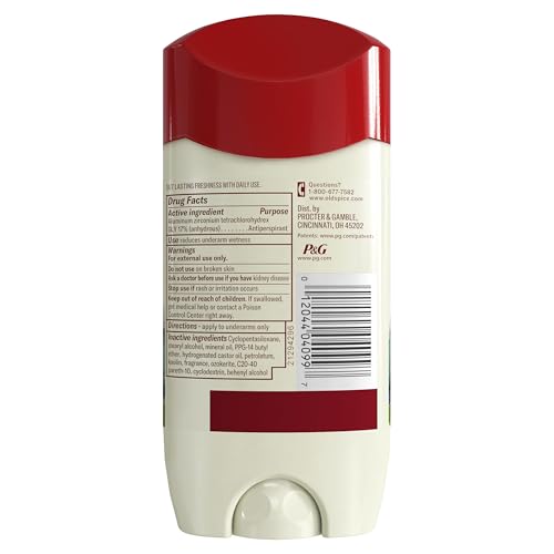 Old Spice Men's Antiperspirant & Deodorant, 24/7 Lasting Freshness, Advanced Sweat & Odor Protection with Skin Conditioners, Invisible Solid, Fiji with Palm Tree Scent, 3.4 oz (Pack of 3)