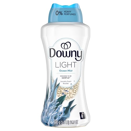 Downy Light Laundry Scent Booster Beads for Washer, Ocean Mist, 24 oz, with No Heavy Perfumes