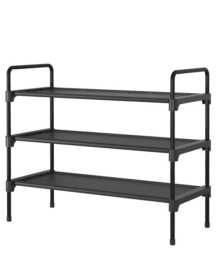 Kitsure Schuhregal für den Schrank, stabile Schuhaufbewahrung für den Eingangsbereich, platzsparendes Schuhregal klein und Schuhablage, 70 cm breit, Schwarz