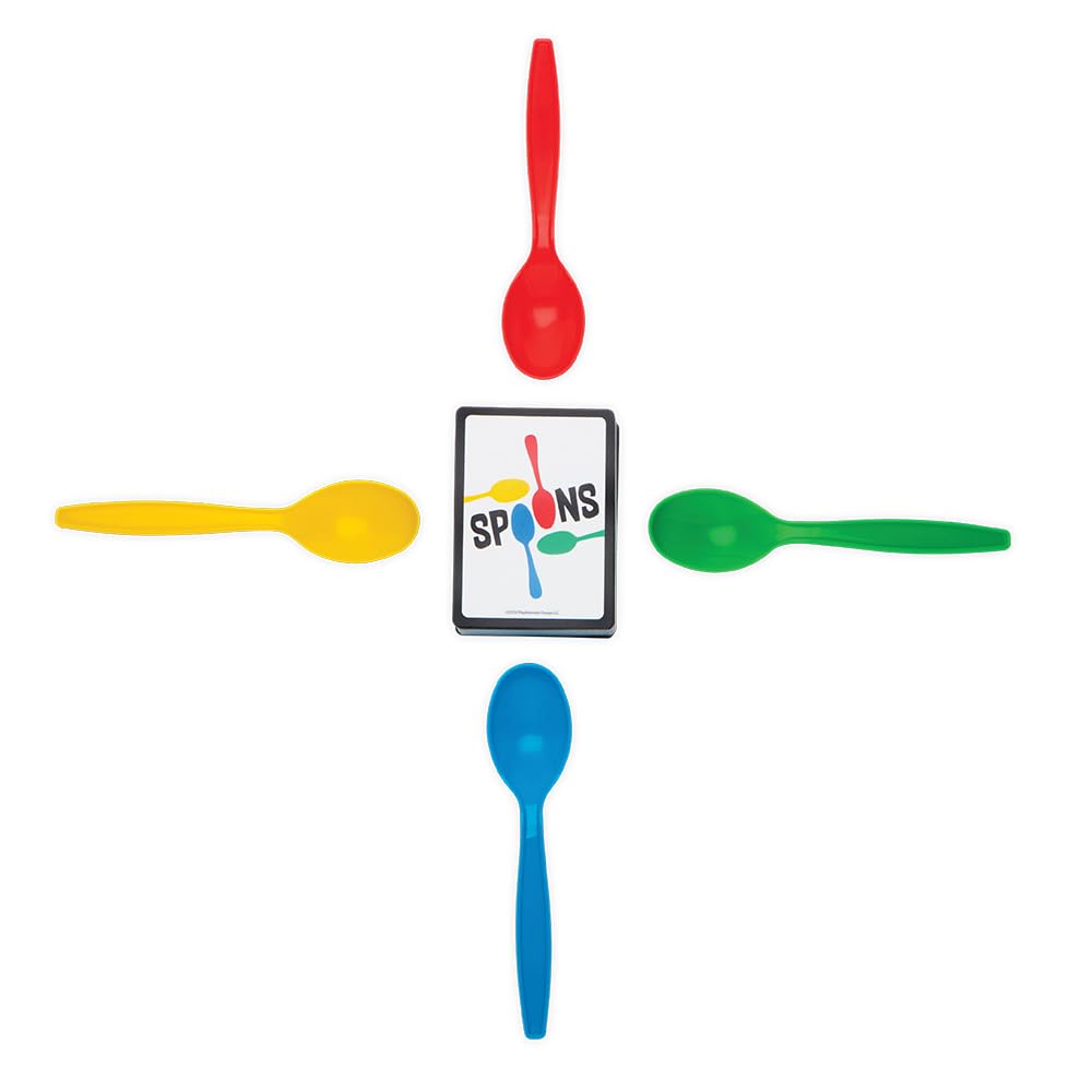 Spoons Games, Card Games for Kids - Spoons Game, Deck of Cards, Fun Family Games for Kids and Adults, Playing Cards, Game Night, Travel Games, 3-5 Multi-Player Card Game, Games for Adults, Ages 7+