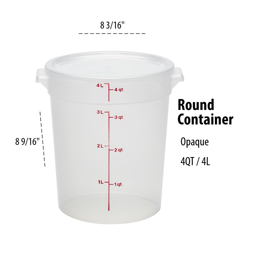 Cambro Food Storage Containers with Lids (BPA-Free) - 4 Quart Food Storage Container (2 Pack)