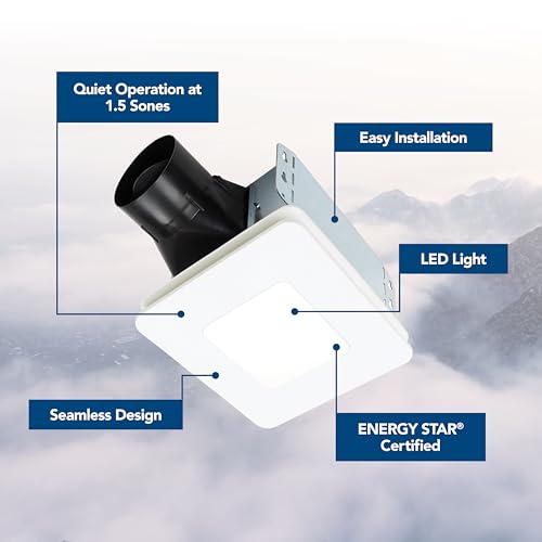 Broan-NuTone Bathroom Exhaust Fan with Light, LED, Easy Install, 80 CFM, 1.5 Sones, Energy Star Certified
