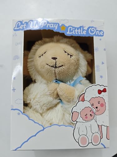 MyMateZoe Baptism Gifts for Boys, Great Christening, Dedication and Baptism Gift Set for Boys and Newborn Baby, Includes 7" Praying Lamb Plush Toy and Let Us Pray Baby Book in Keepsake Gift Box