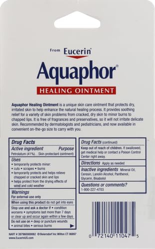Aquaphor Healing Ointment Advanced Therapy Skin Protectant, Dry Skin Body Moisturizer, 0.35 Oz Tube, Pack of 2